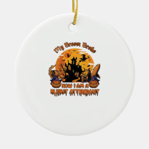 Bezem Gebroken Nu Am Stewardess Halloween_1 Keramisch Ornament
