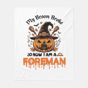 Bezem Gebroken Nu Ben Ik Opzichter Halloween Pompo Fleece Deken
