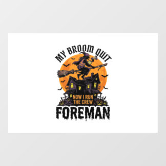 Bezem Gebroken Opzichter Heks Bemanning Halloween  Raamsticker