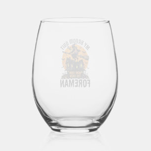 Bezem Gebroken Opzichter Heks Bemanning Halloween Wijnglas Zonder Voet