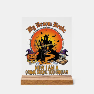 Bezem Gebroken Plaats Delict Technicus Halloween H Acryl Bord