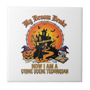 Bezem Gebroken Plaats Delict Technicus Halloween H Tegeltje