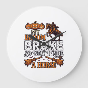 Bezem Gebroken Rij Paard Pompoen Cowboy Vleermuize Grote Klok