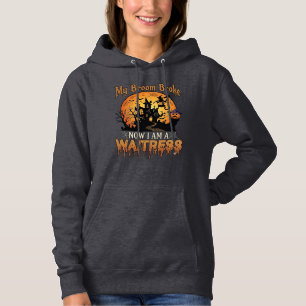 Bezem Gebroken Serveerster Halloween Heks Spookhui Hoodie