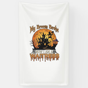 Bezem Gebroken Serveerster Halloween Heks Spookhui Spandoek
