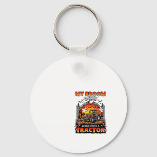 Bezem Gebroken Tractor Halloween Heks Geesten_1 Sleutelhanger
