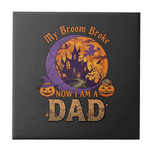 Bezem Gebroken Vader Halloween Spokenhuis Snor P Tegeltje