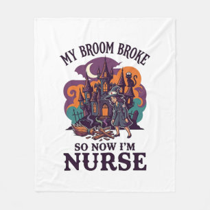 Bezem Gebroken Verpleegster Halloween Heks Spookhu Fleece Deken