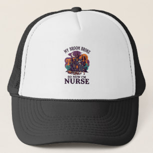 Bezem Gebroken Verpleegster Halloween Heks Spookhu Trucker Pet