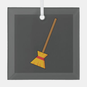 bezem glas ornament