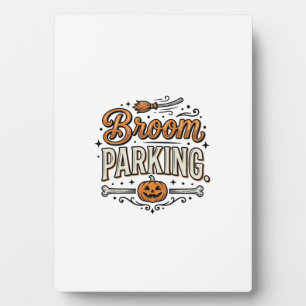 Bezem parkeren Halloween Vintage Heks Vector Ontwe Fotoplaat