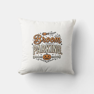 Bezem parkeren Halloween Vintage Heks Vector Ontwe Kussen