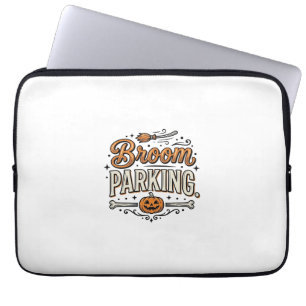 Bezem parkeren Halloween Vintage Heks Vector Ontwe Laptop Sleeve