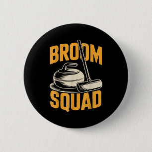 Bezem Team Ijs Vegen Steen Glijden Curling  Ronde Button 5,7 Cm