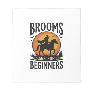 Bezem zijn voor beginners Vintage Halloween Heks D Notitieblok