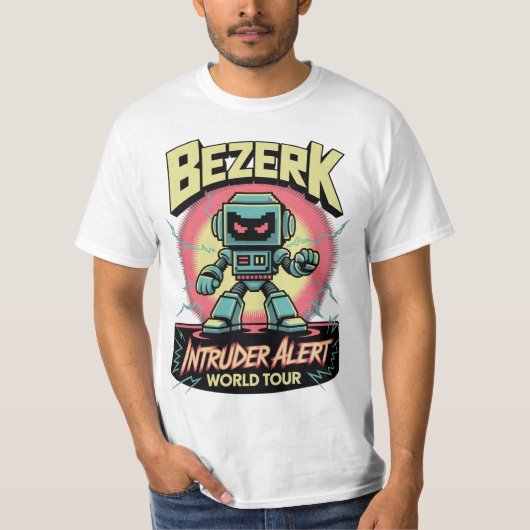 Bezerk Intruder Alert World Tour Retro Arcade  T-shirt (Voorkant)