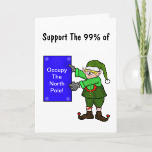 Bezet de Noordpool Elf Protest Christmas Kaart