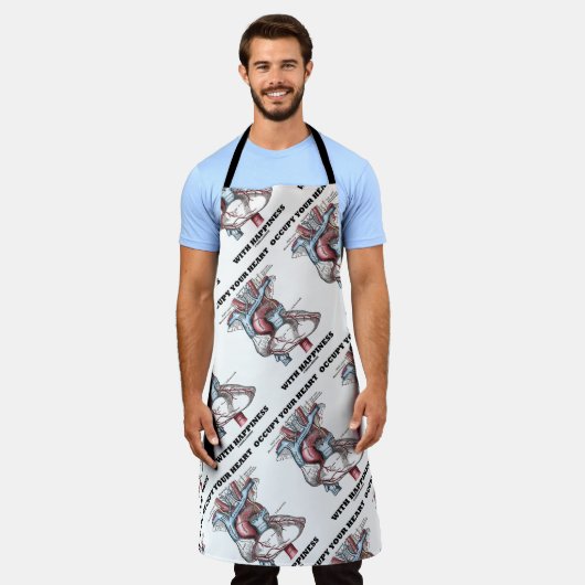 Bezet uw hart met geluk Anatomische Humor Schort (Gedragen)