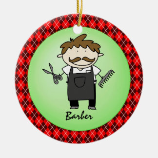 Bezettingsbarber Kerstmis op persoonlijke titel Keramisch Ornament