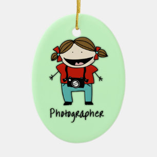 Bezettingsfotograaf Vrouw Aangepast aangepast Keramisch Ornament