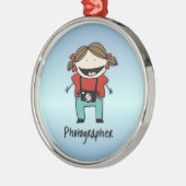 Bezettingsfotograaf Vrouw Metalen Ornament (Links)