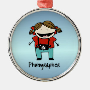 Bezettingsfotograaf Vrouw Metalen Ornament