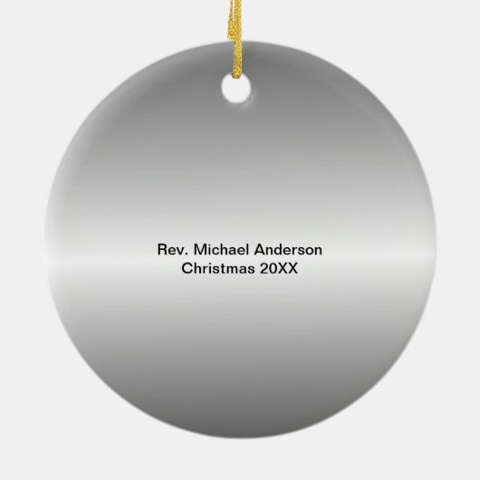 Bezettingspredikant Religieuze Clergy Persoonlijk Keramisch Ornament (Achterkant)