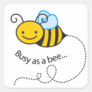 Bezig als bijen vierkante sticker