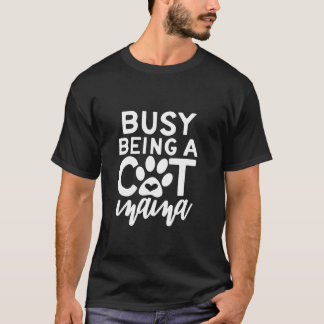 Bezig als kattemam t-shirt