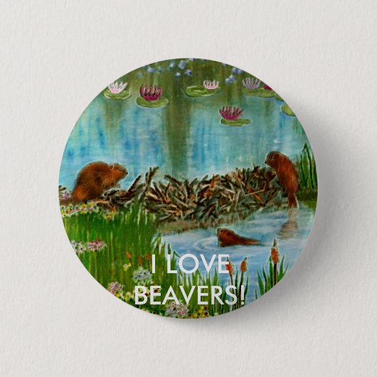 BEZIG BEAVER KINDER geschenkartikelen Ronde Button 5,7 Cm (Voorkant)