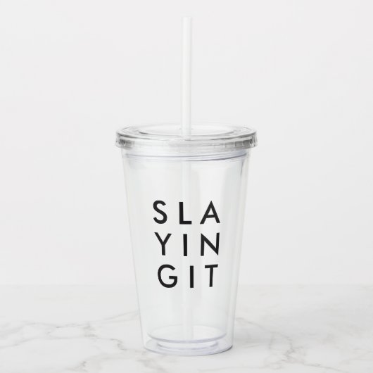 Bezig met afspelen | Modern minimalistische vetlaa Acryl Drinkbeker (Voorkant)