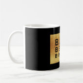 Bezig met boekgie-zwart-goud koffiemok (Links)
