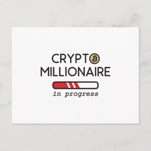 Bezig met Crypto Millionaire Briefkaart (Voorkant)