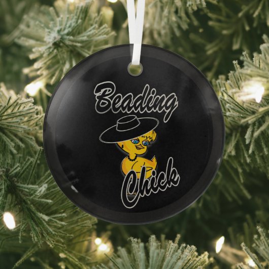 Bezig met het lezen van chick #4 glas ornament (Insitu)