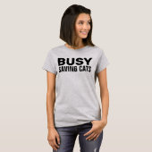 BEZIG MET KATTEN REDDEN (KAT REDDING) T-SHIRTS (Voorkant volledig)