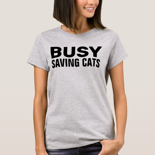 BEZIG MET KATTEN REDDEN (KAT REDDING) T-SHIRTS (Voorkant)