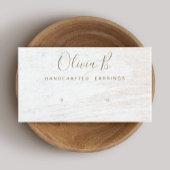 Bezig met tonen van tekeningenscript wit hout dat visitekaartje