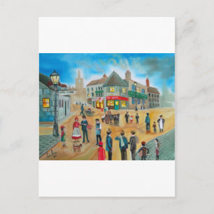 Bezig straatbeeld Victoriaans rag en bot man Briefkaart