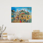 Bezig straatbeeld Victoriaans rag en bot man Poster (Keuken)