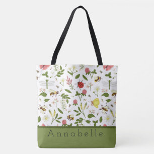 Bezige bijen Ladybugs en Butterflies personalisere Draagtas