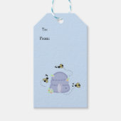 Bezige bijen met bijenkasten cadeaulabel (Voorkant)