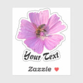 Bezige bijen op roze bloempitten sticker (Vel)