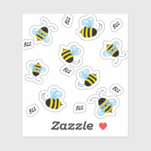 Bezige Buzzing Bijen Honeybee 14-puntenset Sticker