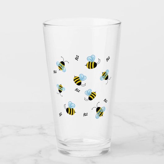 Bezige Buzzing Bumble Bees Honeybees Glas (Voorkant)