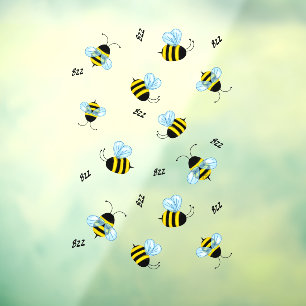 Bezige Buzzing Bumble Bees Honeybees Window Decel Raamsticker
