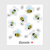 Bezige buzzing Bumblebees Honeybee Decale Stickers (Vel)