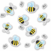 Bezige buzzing Bumblebees Honeybee Decale Stickers (Voorkant)