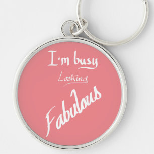 Bezige Fabulous Funny Handwriting Quote Humor Roze Sleutelhanger