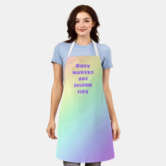 Bezige Makers zijn zelden Tidy Rainbow-Schort Schort (Gedragen)