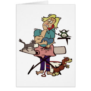 Bezige mama kan alles doen, ZSSG Moederdag Kaart